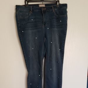 Falls Creek Pearl and Brass Embellished Jeans